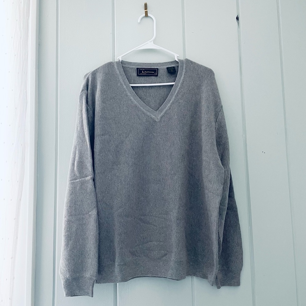 Vintage Peru Unlimited Gray 100% Pima Cotton V-Neck Sweater / S / Used